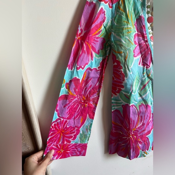 Lilly Pulitzer Embellished Tunic Floral Blouse - Pink and Blue XS Cotton - Picture 2 of 8